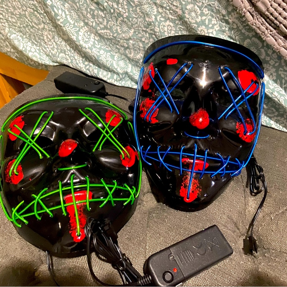 2 Light up Purge masks